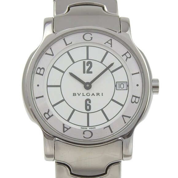 BVLGARI Solo tempo Watches ST35S whiteDial Stainless Steel Quartz Analog - Picture 1 of 8
